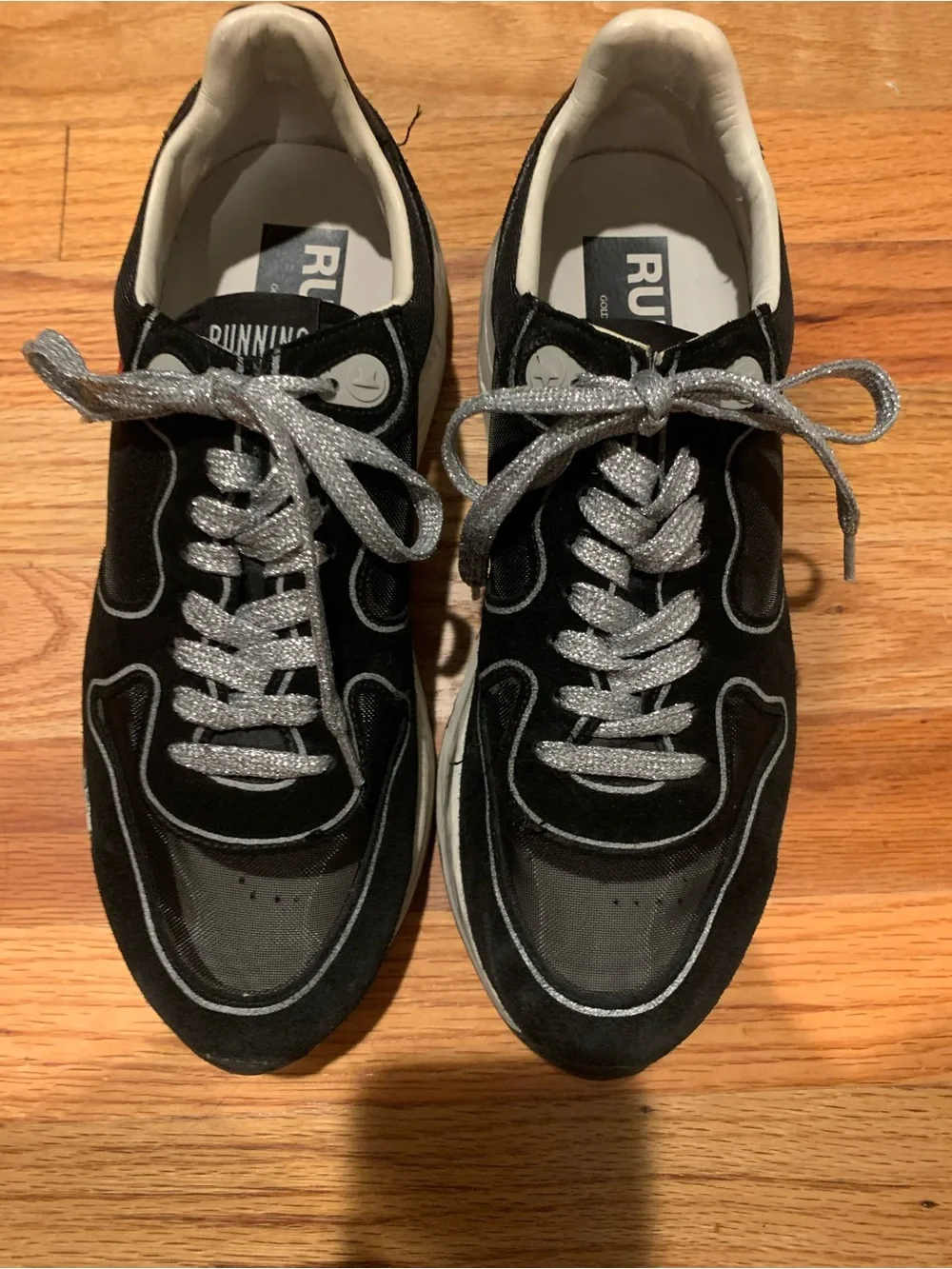 Golden Goose Black Sneakers with Silver Laces